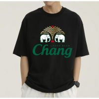 เสื้อยืดเบียร์ช้าง chang cotton แขนสั้น เสื้อยื เสื้อผ้าแฟชั่น หญิง เสื้อยืดคอกลม ชาย เสื้อยืดสตรีท