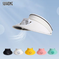 Suikone หมวกบังแดดพร้อมที่พัดลมชาร์จ USB ป้องกันรังสียูวีท่องเที่ยวกลางแจ้งหมวกติดพัดลมหมวกกันแดดชายหาด