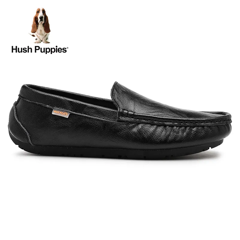 Hush-Puppies Men Loafers Blaze Loafers Men's Shoes Brown Cow Leather Leather Casual Shoes Slip-on Shoes-BLACK | PH