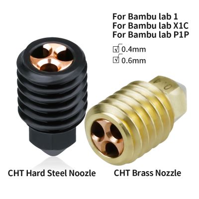 ✗✤ CHT Lab X1 Hardened Steel Brass Nozzle High Temperature Wear-resistant High Flow Nozzle For Hotend Head For Bambu Lab X1 P1P
