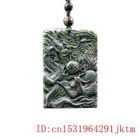 Jade Dragon Phoenix Pendant Necklace Jewellery Natural Chinese Gifts Amulet Black Green Charm Fashion Carved