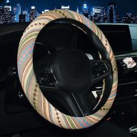 【YF】 Universal 38cm Car Steering Wheel Cover Protector Bohemian National Style Handlebar Braid Wheels Anti Slip Breathable