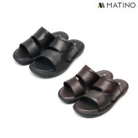 MATINO SHOES รองเท้าแตะชายหนังแท้ MC/T 9320 - BLACK/BROWN