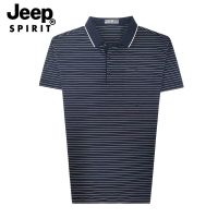 JEEP SPIRIT ผู้ชายแขนสั้นเสื้อโปโลฤดูร้อนหลวมแฟชั่นสบายๆเย็บปักถักร้อย Breathable สบาย Top