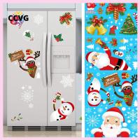 CCVG ตกแต่งเทศกาล DIY เครื่องประดับคริสต์มาสหน้าต่างร้านค้าสติ๊กเกอร์หน้าต่างคริสต์มาสศิลปะบนผนังสติกเกอร์เกล็ดหิมะ