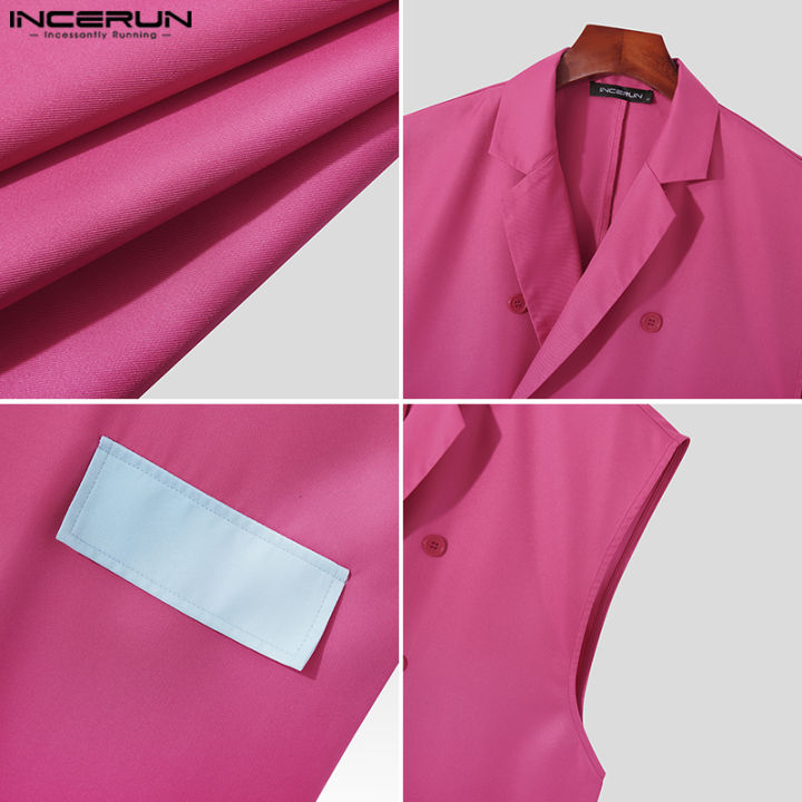 incerun-เสื้อกั๊กมีปกเสื้อโค้ทที่เป็นทางการสไตล์ย้อนยุคเสื้อคลุมยาวคาร์โก้แขนกุด-ชุดลำลอง-3