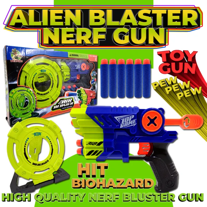 Alien Blaster Nerf Gun With 6 Pieces Foam Soft Bullets Air Blaster Gun