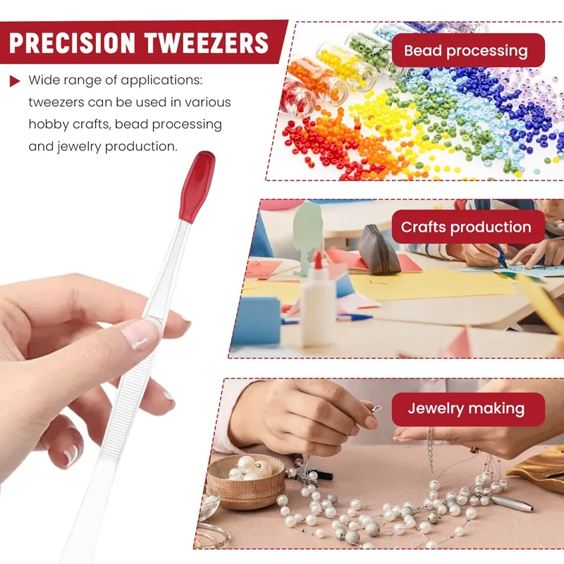 1 Pieces of Rubber Tip Tweezers PVC Silicone Precision Laboratory