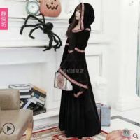 D0022lolita halloween adult cosplay queen witch vampire long court dress