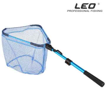 Aluminum Alloy Fast Folding Hand Nets Rubber Net Outdoor Sports Fly Fishing  Net Black
