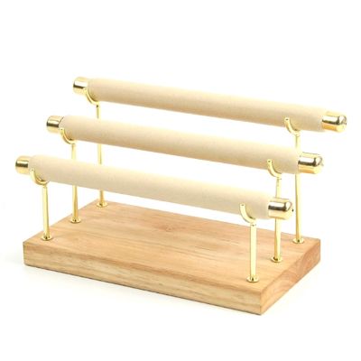 Wooden Jewelry Display Stand Ring Holder T-Bar Display Bracelets Anklets Jewelry Display Stand Packaging Jewelry Tool