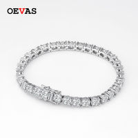 OEVAS 100 925เงินสเตอร์ลิง345มิลลิเมตร Moissanite พลอยกำไลข้อมือเสน่ห์แต่งงานเทนนิสโซ่สร้อยข้อมือเครื่องประดับ Fine ขายส่ง