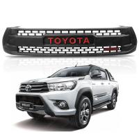 กระจังหน้า กระจังหน้ารถ ไม่มีไฟ ตัวหนังสือสีแดง 1ชิ้น ดำด้าน Toyota Revo  โตโยต้า รีโว่ 2ประตู 4ประตู ปี 2015 2016 2017 สินค้าราถูก คุณภาพดี   Gril