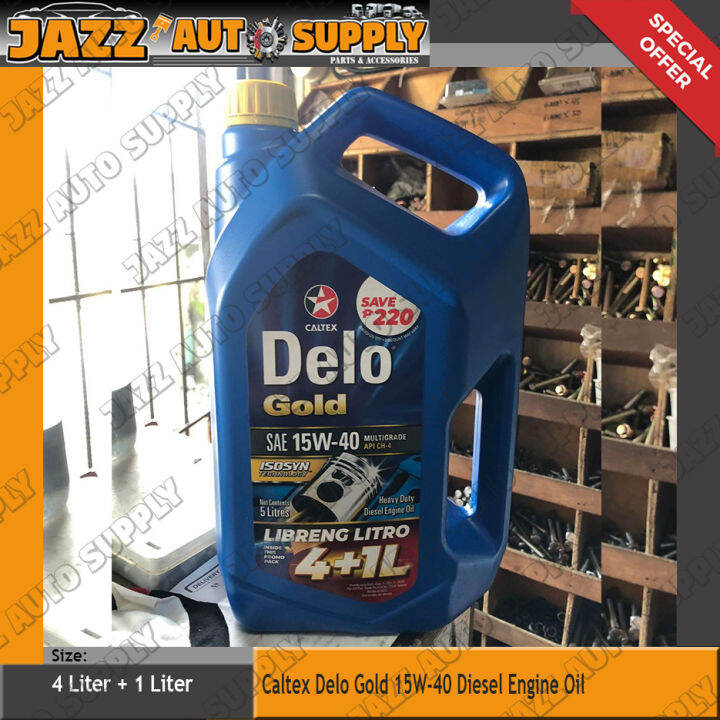 Caltex Delo Gold Multigrade SAE 15w40 For Diesel Engine Oil Heavy Duty 4Liter with free 1 Liter