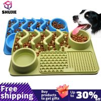 Slow Food Bowl Pet Licking Mat Bite Resistant Non-Slip Anti-Choking Slow Feeder Barrier Design Even Edge Pet Supply