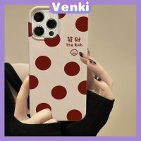 VENKI - เคสไอโฟน11 เคส iPhone 14 Soft TPU Glossy Khaki Candy Case Cute Red Dots Camera Protection Shockproof สําหรับ iPhone 14 13 12 11 Pro Max 7 8 Plus X XR