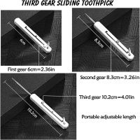 Titanium Alloy Push-pull Toothpick Telescopic Fruit Pick Toothpick Artifact Portable Toothpick Canister Outdoor Camping Tool