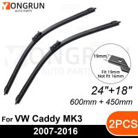 ที่ปัดน้ำฝนสำหรับ Vw Caddy หน้า MK3 2007-2016ยางที่ปัดน้ำฝน24 "+ 18" กระจกหน้ารถอุปกรณ์เสริม2012 2013 2014 2015