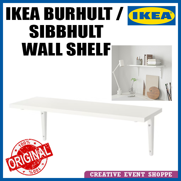 IKEA BURHULT Shelf Wall Shelf White, Rak Dinding Putih SIBBHULT