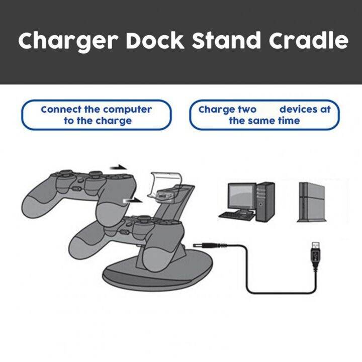 high-quality-แท่นชาร์จแบบ-dual-charging-dock-gaming-gamepad-แท่นชาร์จสำหรับ-ps4-controller