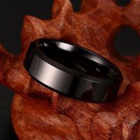 [Ship Today] High Quality Titanium Stainless Steel Rings Fashion Black Party Rings for Men