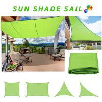 Green Waterproof Sun Shade Sail All Size Square Rectangle Triangle Garden Terrace Canopy UV-Block Shade Camp Hiking Yard Awnings