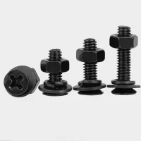 M2 M2.5 M3 Black Cross Countersunk Head Screw Nut Set Flat Head Screw Nut Flat Washer Spring Washer Combination