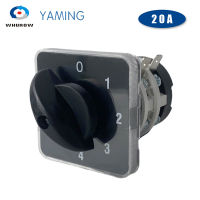 YMZ12-202 Rotary Cam Switch 0-4ตำแหน่ง20A 2เสา8ขั้วไฟฟ้า Changeover Selector เครื่อง LW31