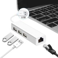 USB Ethernet with 3 Port USB HUB 2.0 + RJ45 Lan Network Card USB to Ethernet Adapter for Mac iOS Android PC RTL8152 USB 2.0 HUB  USB Network Adapters