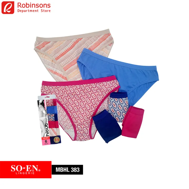 Soen Ladies 6in1 Value Pack HiCut Panties (Assorted) Lazada PH