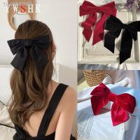 ¤♠ 2021 Fashion Girls Retro Black Velvet Bow Hairpin Ladies Wedding Long Satin Ribbon Korean Hairpin Hair Accessories Headdress