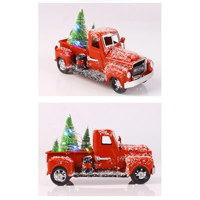 Vintage Red Truck Christmas Decor Handcrafted Red Truck Car Model ...