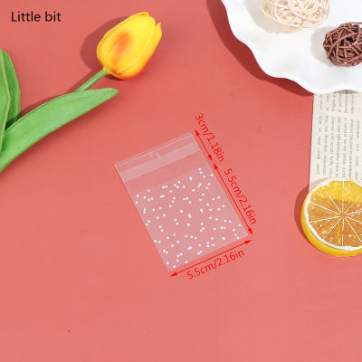 matingting 【suosouran】100Pcs/Set Dots Cherry Blossoms Cookie Candy Bag Plastic Package Holder Gift