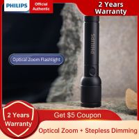 Philips Optical Zoom Flashlight Portable Flashlights with 4 Lighting Modes USB-C Rechargeable Camping Lights for Self Defense Rechargeable  Flashlight