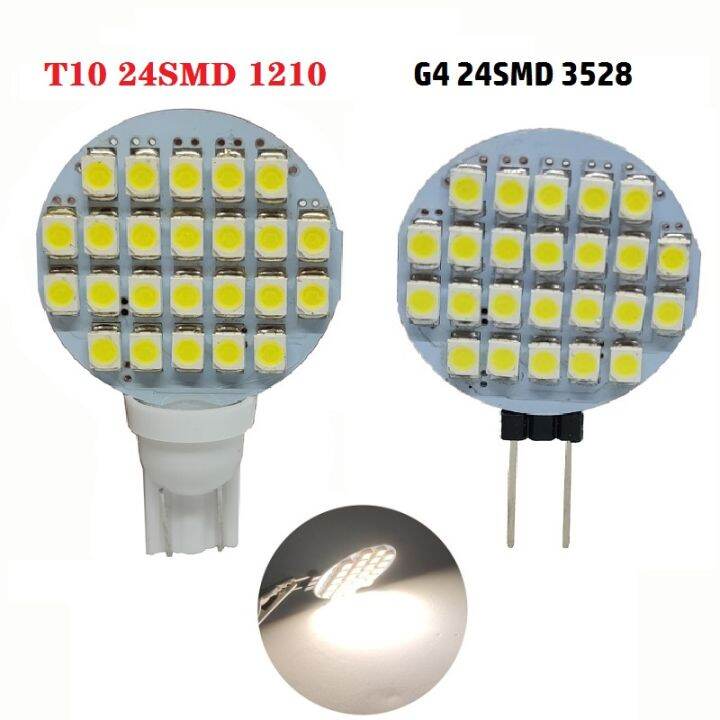 1ชิ้น-t10-194-168-w5w-1210-3528-24-led-24smd-12โวลต์-dc-อบอุ่นสีขาวเย็นสีขาวอัตโนมัติหลอดไฟแทนที่ไฟสปอตไลสองขาหลอดไฟ-led