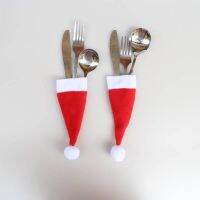 [A Decoration]10Pcs Mini Christmas Hat Tableware Holder ตกแต่งคริสต์มาสสำหรับ Home Xmas Table Decor ขวดไวน์ Topper Natal