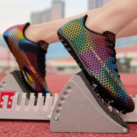 Unisex Track &amp; Field Shoes Spikes Sprint Training Sneakers Men Non Slip Athletics Spikes Running Nails Shoes Plus Size 35-46