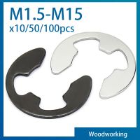 10/50/100 pcs 304 สแตนเลส/ 65 # Mn เหล็ก E คลิป Circlip แหวนยึดเครื่องซักผ้า M1.2 M1.5 M2 M3 M3.5 M4 M5 M6 M7 M8 to M13-GONGXI