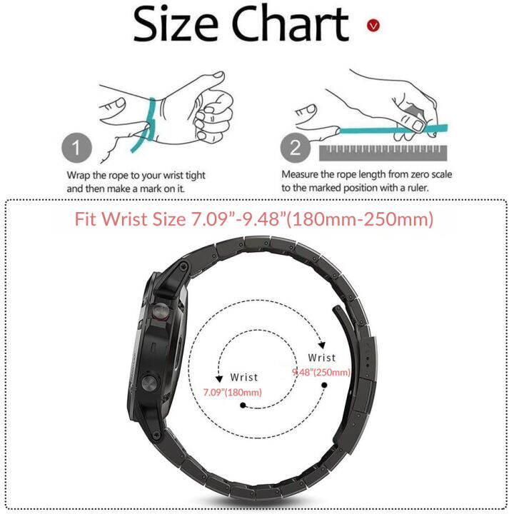 zeniaสายนาฬิกาสำหรับgarmin-fenix-6-5-สายนาฬิกาข้อมือสแตนเลสสตีลปล่อยเร็วขนาดความกว้าง22มม-สายนาฬิกาเหล็กพร้อมปุ่มสองปุ่มอะไหล่สำหรับgarmin-fenix-6-6-pro-marq-instinct-fenix-5-fenix-5-plus-forerunner-9