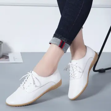 White oxford hot sale platform shoes