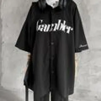 HOUZHOU Baseball Shirt Women Men Harajuku Hippe Vintage Oversized