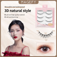 【ซื้อ 1 แถม 1】MAGEFY ชุดต่อขนตา 5 คู่/กล่องพร้อมกาวธรรมชาตินำกลับมาใช้ใหม่ได้ 9/10/11/13 มม. ขนตาปลอมพร้อมกาว 1 ชิ้นสำหรับขนตา