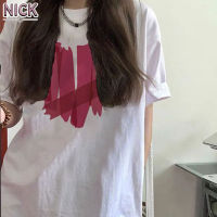 เสื้อยืดลายการ์ตูนผ้าฝ้ายแขนสั้น NICK M-3XL สีขาว