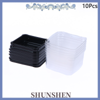 Shen 10ชิ้นพลาสติกกล่องขนมไหว้พระจันทร์สี่เหลี่ยมไข่แดงกล่องเก็บพัฟฟองบรรจุกล่องทองสี่เหลี่ยมถุงกระดาษใส่ของไข่