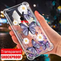 Huawei เคส Y6 Y7P แบบนิ่ม Y7 Y6P เคสลายดอกไม้ผีเสื้อแบบนุ่ม Y9สุดยอดเคสซิลิโคนฝาครอบป้องกันใส