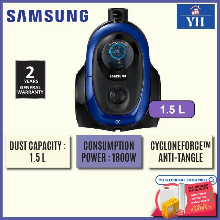 Samsung VC18M2120SB/ME 1.5L 1800W Bagless Canister Vacuum Cleaner with