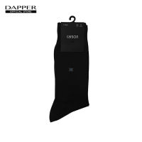 DAPPER X CARSON ถุงเท้า Nylon Embroidery Socks มีลายปัก สีเทาเข้ม