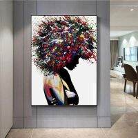 Graffiti Art Of Black Woman ภาพวาดผ้าใบบนผนังโปสเตอร์และพิมพ์ผู้หญิงแอฟริกัน Modern Art Picture Home Wall Decor