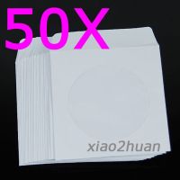 2022 New 50pcs 5inch CD DVD Disc Paper Sleeves Envelopes Storage Clear Window Case Flap