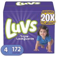 Luvs : LUVS4-172* ผ้าอ้อมสำเร็จรูป Ultra Leakguards Disposable Baby Diapers Size 4, 172 Count